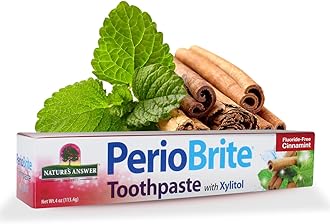 Nature's Answer Periobrite Cinnamint Toothpaste | Soothes & Refreshes | Alcohol-Free, Gluten-Free, Fluoride-Free Soy-Free & Vegetarian | No Artificial Sweeteners or Preservatives 4oz (2 Pack)