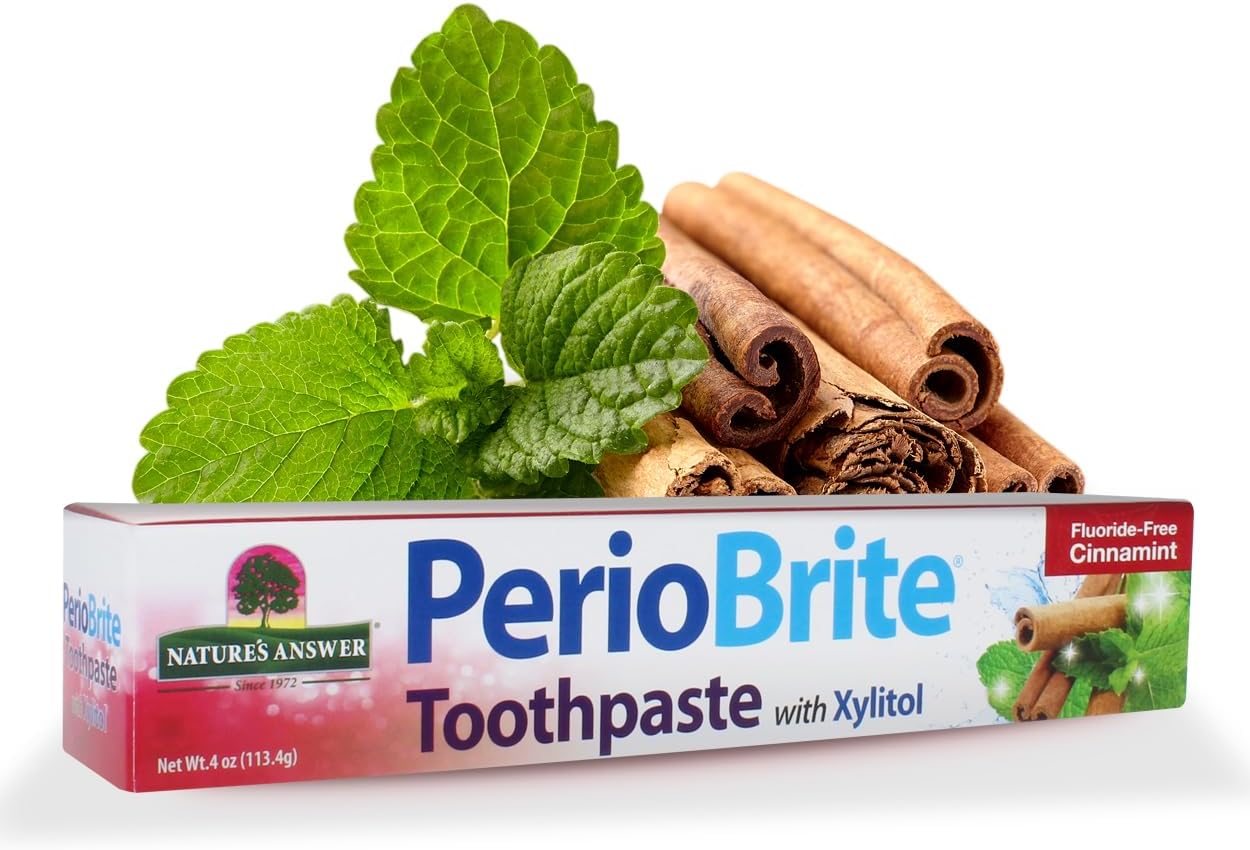 Periobrite Cinnamint Toothpaste | Soothes & Refreshes | Alcohol-Free, Gluten-Free, Fluoride-Free Soy-Free & Vegetarian | No Artificial Sweeteners or Preservatives 4oz (2 Pack)