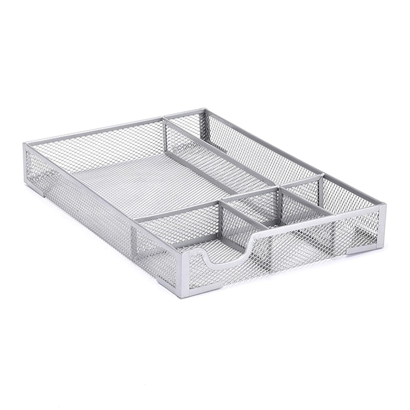 Shurhome Modern Wire Net Desk Planner with Multiple Section Plan for Pencils Utensils Home Storage Storage Tray with Compartments