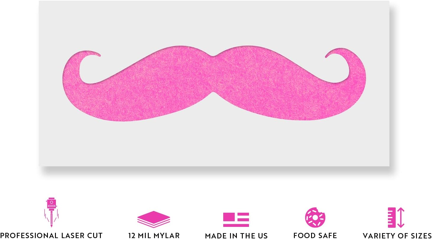 Mustache Stencil - Durable for Business, School, and Public Use, Beard Stencil