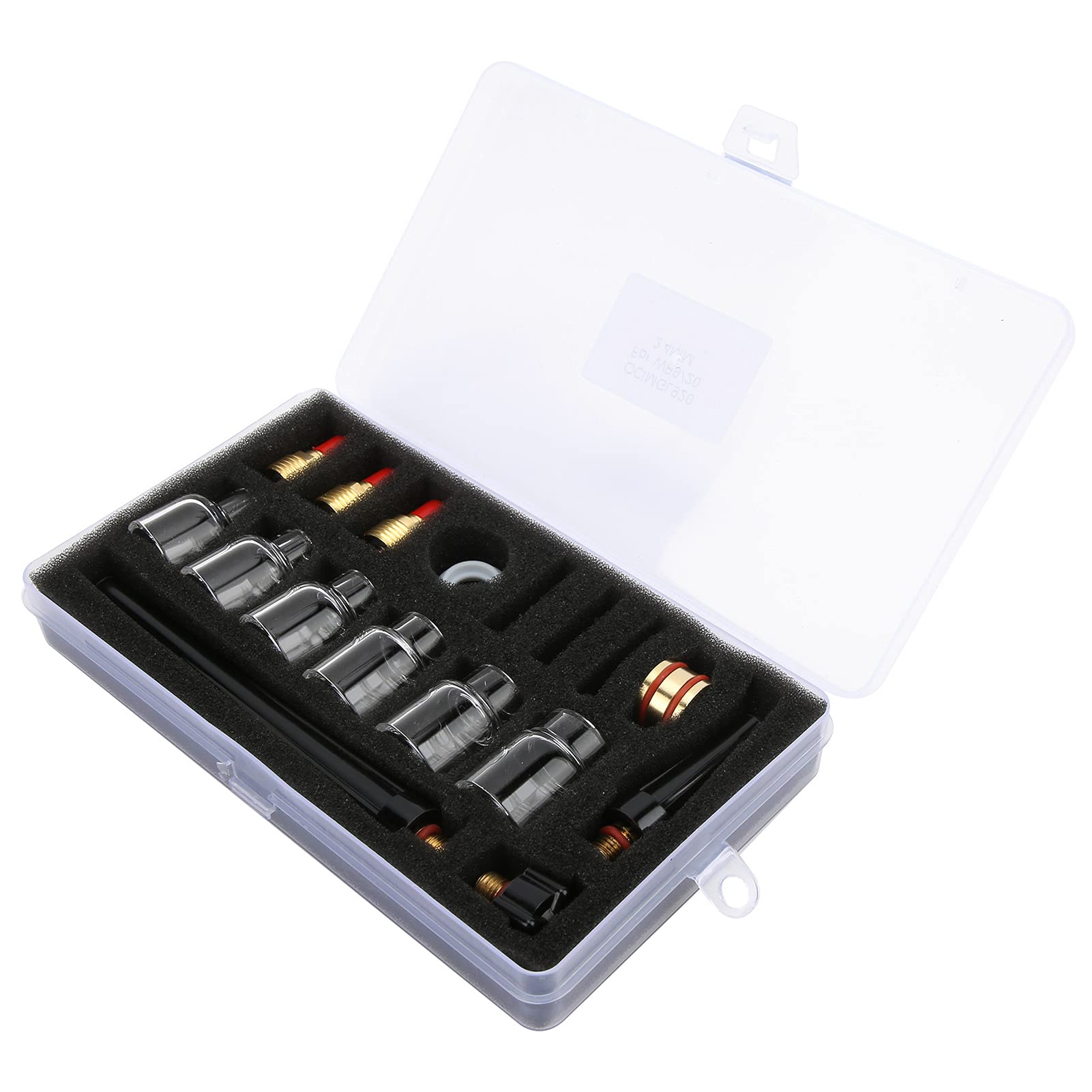 Kit de Boquilla de Copa de Vidrio para Soldadura, Copa de Boquilla de Vidrio, Abrazadera de Tungsteno, Reemplazo de Manga Fija para WP9 WP20, Kit de Accesorios de Soplete de