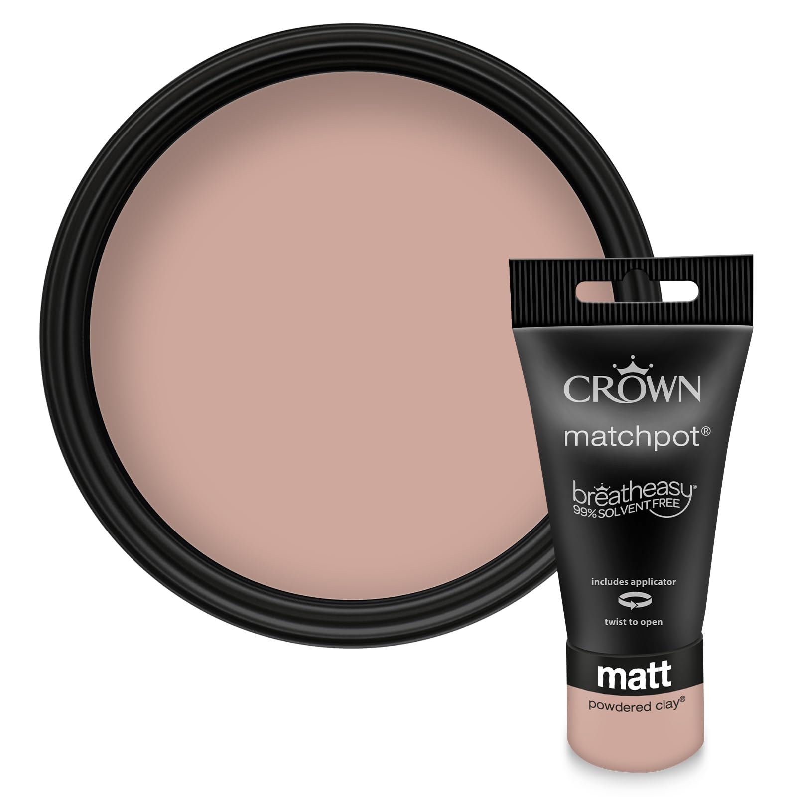 Crown WALLS & CEILINGS Pale Pink Matt Paint Tester Pot - Sample 40ml