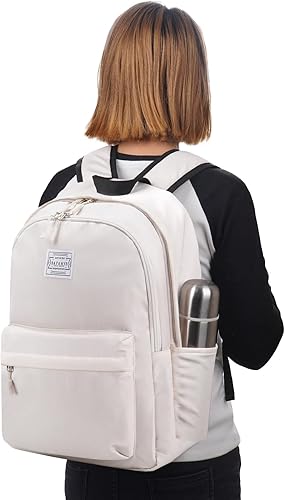 Miniatura 2 de Mochila para portátil de 17 pulgadas, compatible con la TSA, puerto de carga USB, impermeable, adecuada tanto para hombres como para mujeres, Beige