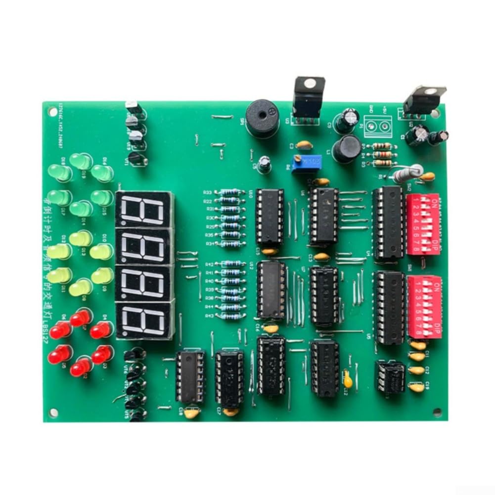 Kit di addestramento al semaforo digitale con doppio display a 7 segmenti per conto alla rovescia del segnale audio Buzzer rosso giallo verde LED per studenti STEM Learning Scheda PCB alimentata a 5 V