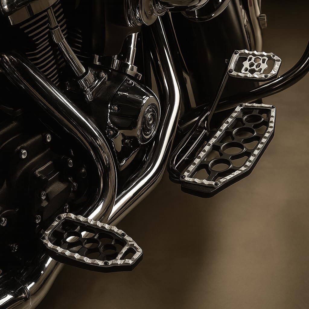 Eagle Lights REDLINE MX Floorboards for 2014-2025 Harley-Davidson® Touring Models (Black with Chrome Accent)