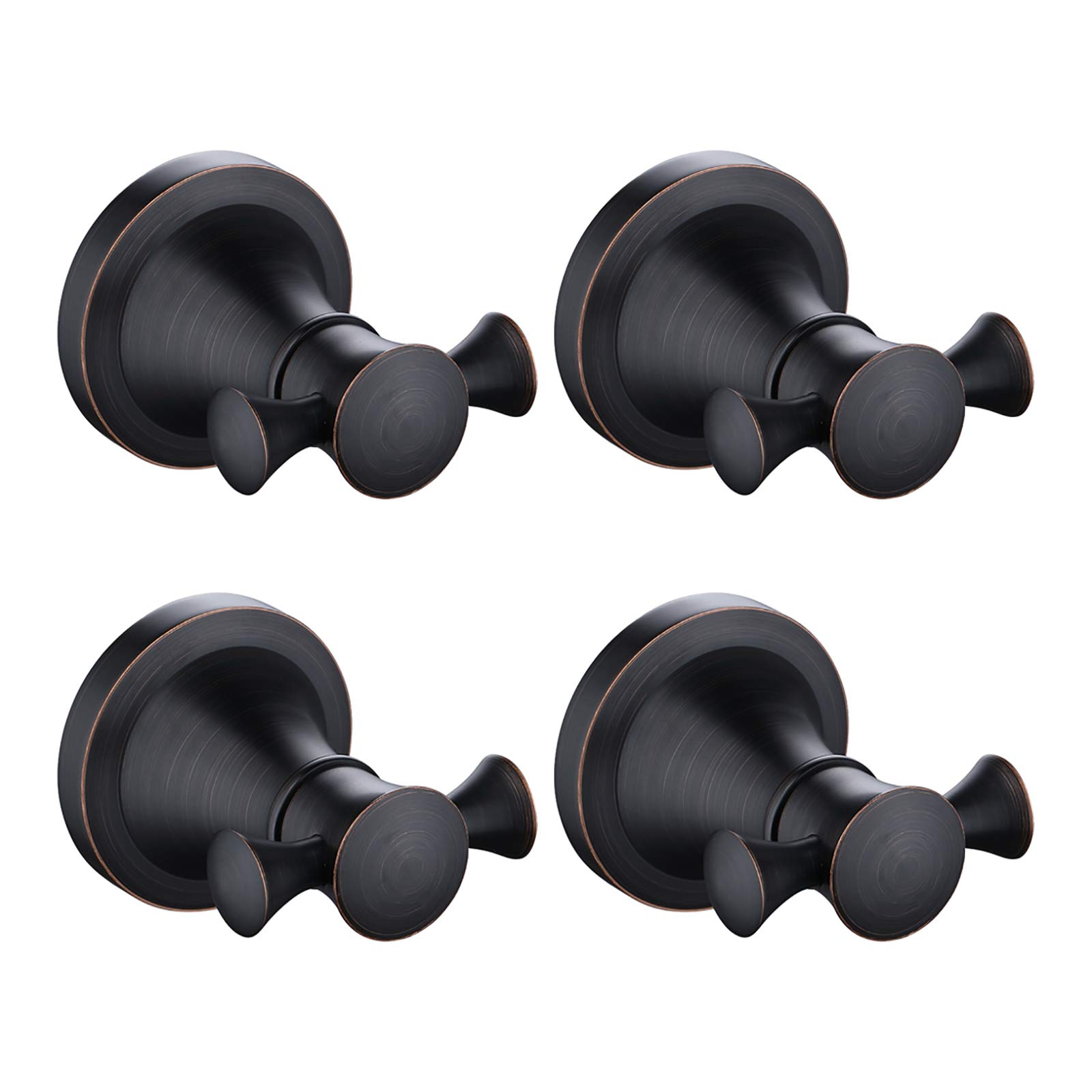 Handtuchhaken, Kleiderhaken Schwarz Wandhaken Hakenleiste 304 Edelstahl Mantelhaken, Garderobenhaken für Küche, Büro, Bad, Schraube Installation,4 Hooks