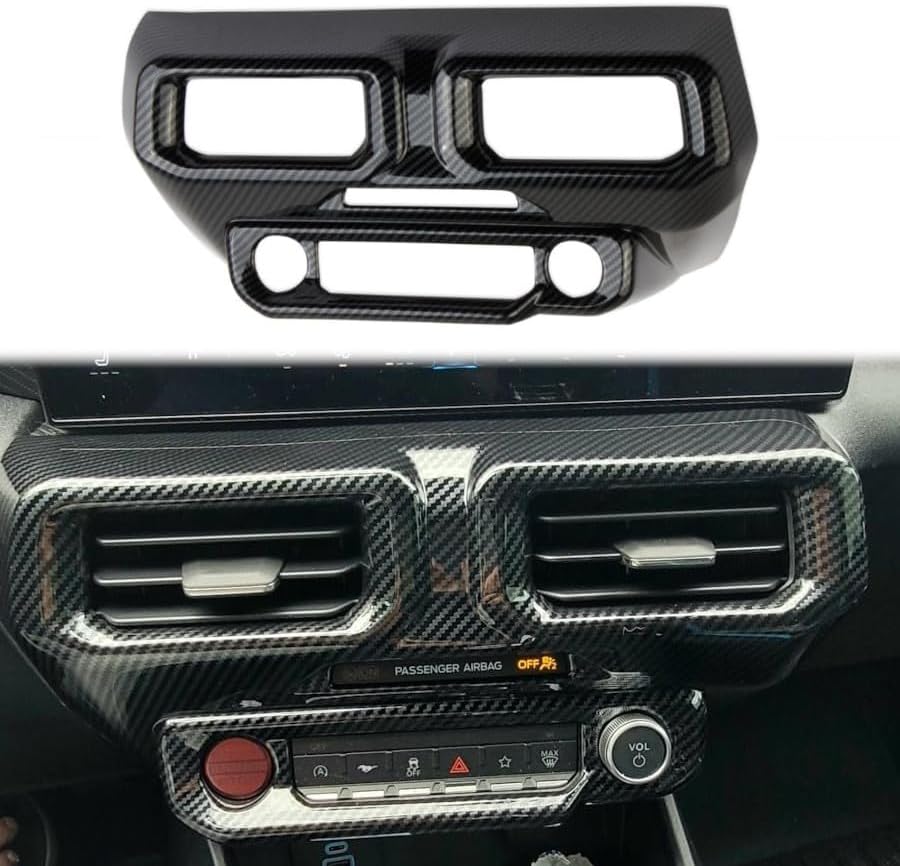 Center Console Air Vent Cover Trim Kit Accessories for 2024-2026 Ford Mustang (carbon fiber style)
