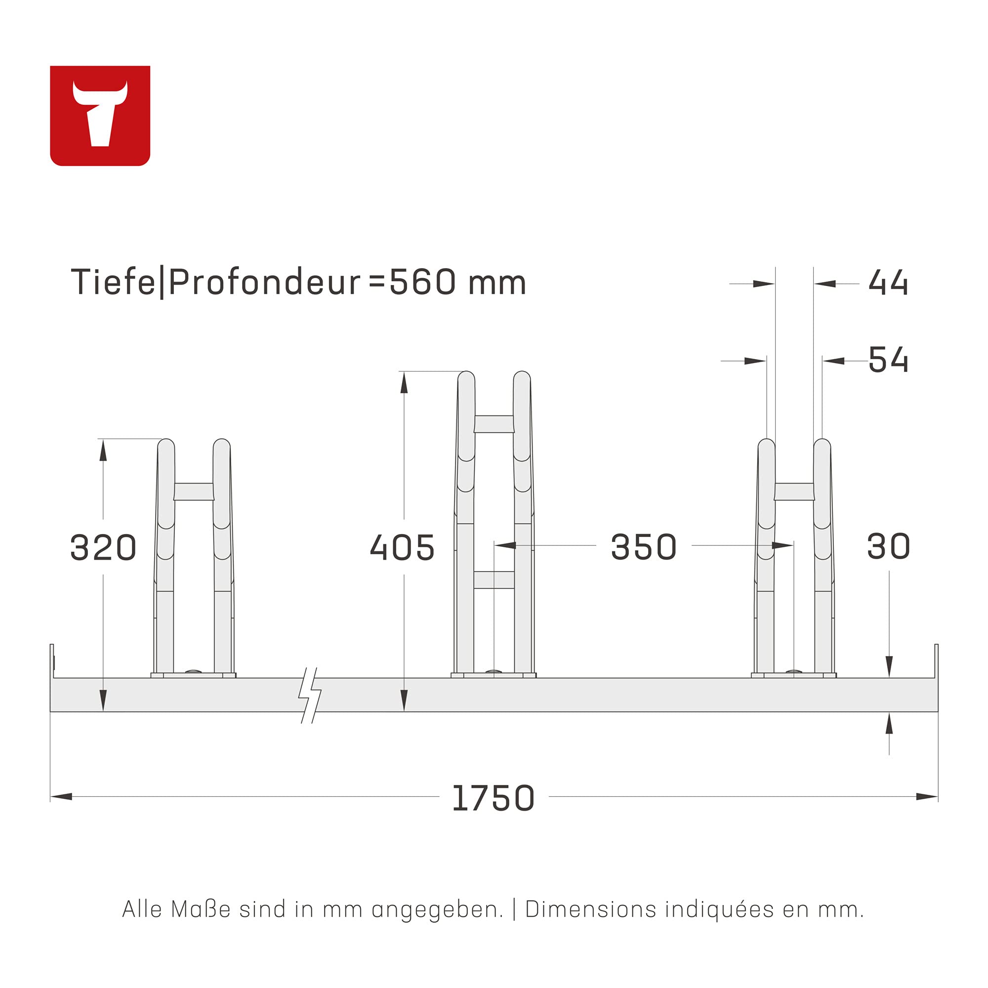 STIER Rastrelliera per 5 biciclette zincata