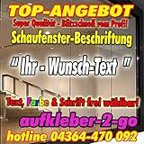 Schaufensterbeschriftung Aufkleber Schaufenster Werbung 1 farbig