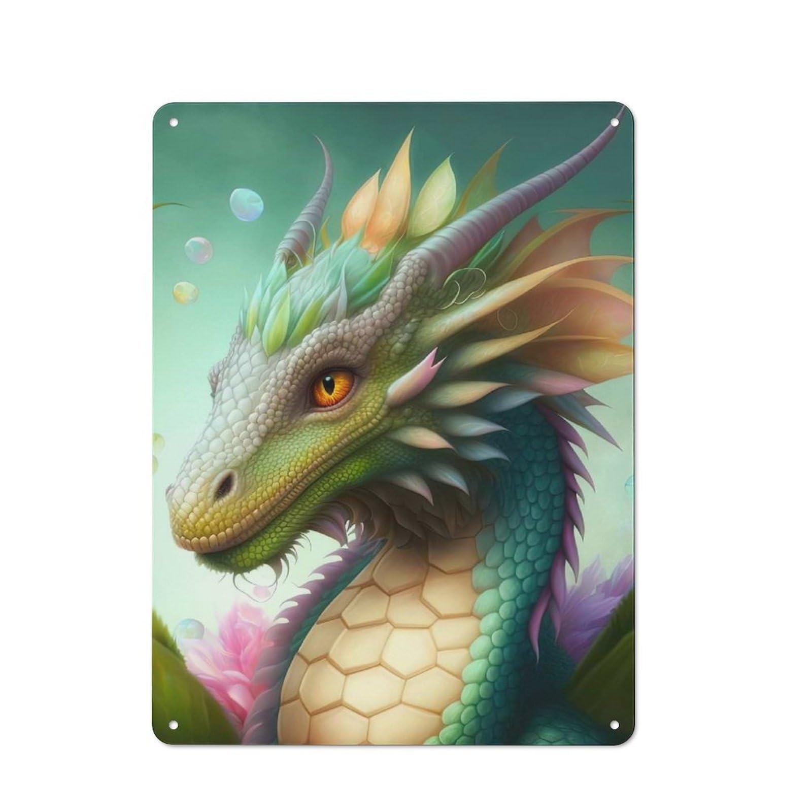 Junmoney Style-20 The Dragon Sagaeth Modern Vintage Metal Wall Decor 40X30cm, Tin Sign For Hobby Room, Office, Lounge Or Living Room