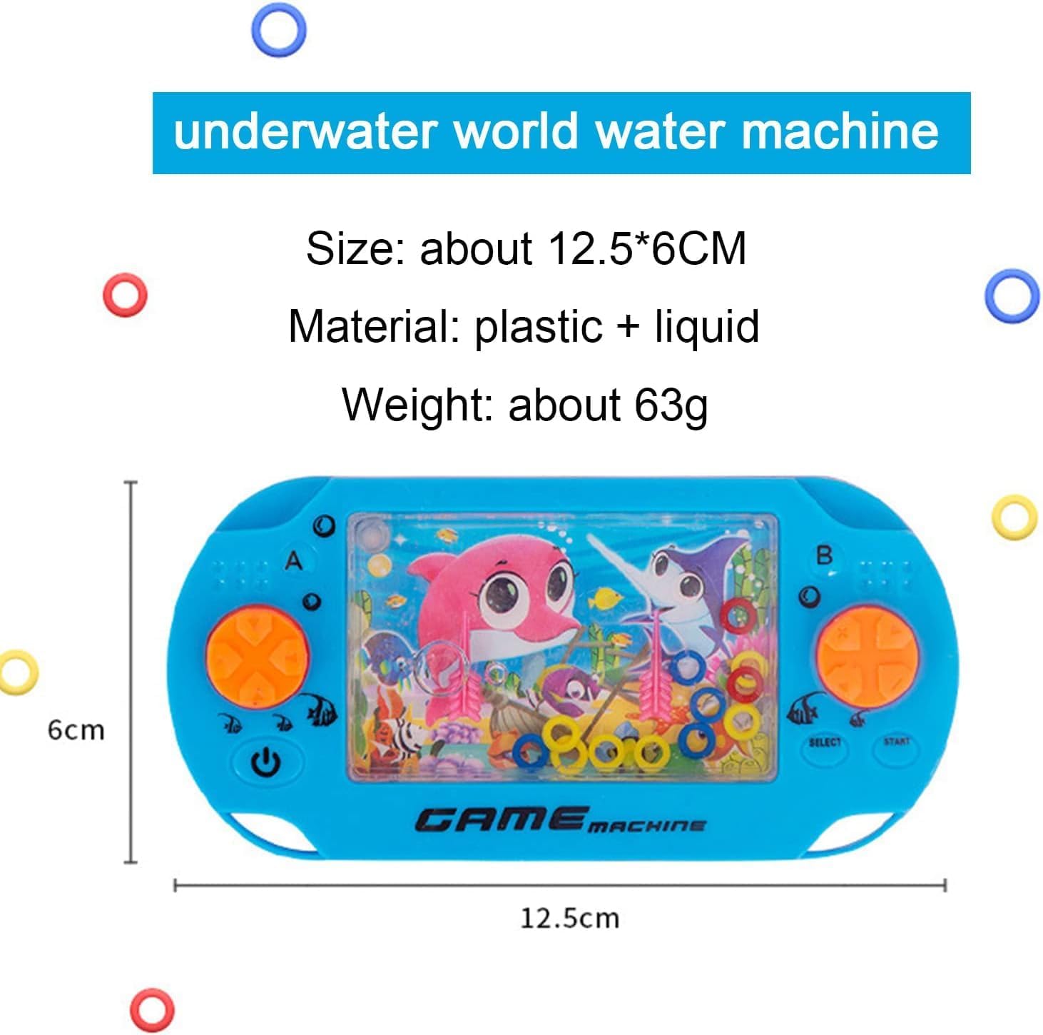 DZLING Unicorn/Action Hero Water Ring Toss Game, Handheld Bubble Game, Travel Size, Random Colour (Unicorn 2Pc) 3