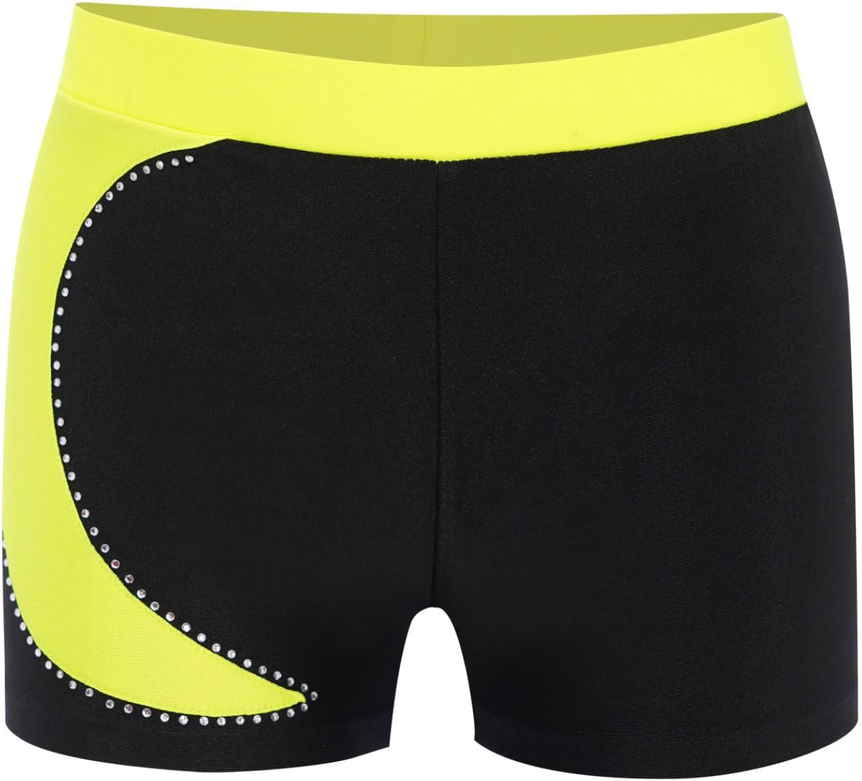 Kids Performance Shorts Boys Girls Gymnastics Ballet Dance Rhinestone Stretchy Shorts