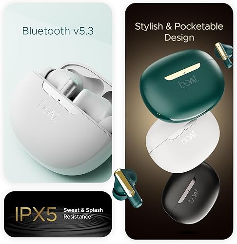 Miniatura 8 de boAt Auriculares Airdopes 141 ANC TWS recién lanzados con 42 horas de reproducción50 ms modo Beast de baja latenciaIWPTechSonido de firmaMics