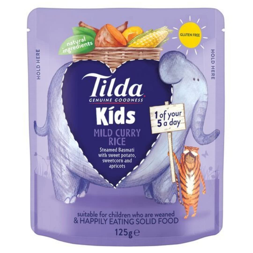 Tilda Kids Lot de 10 paquets de riz au curry doux 125 g
