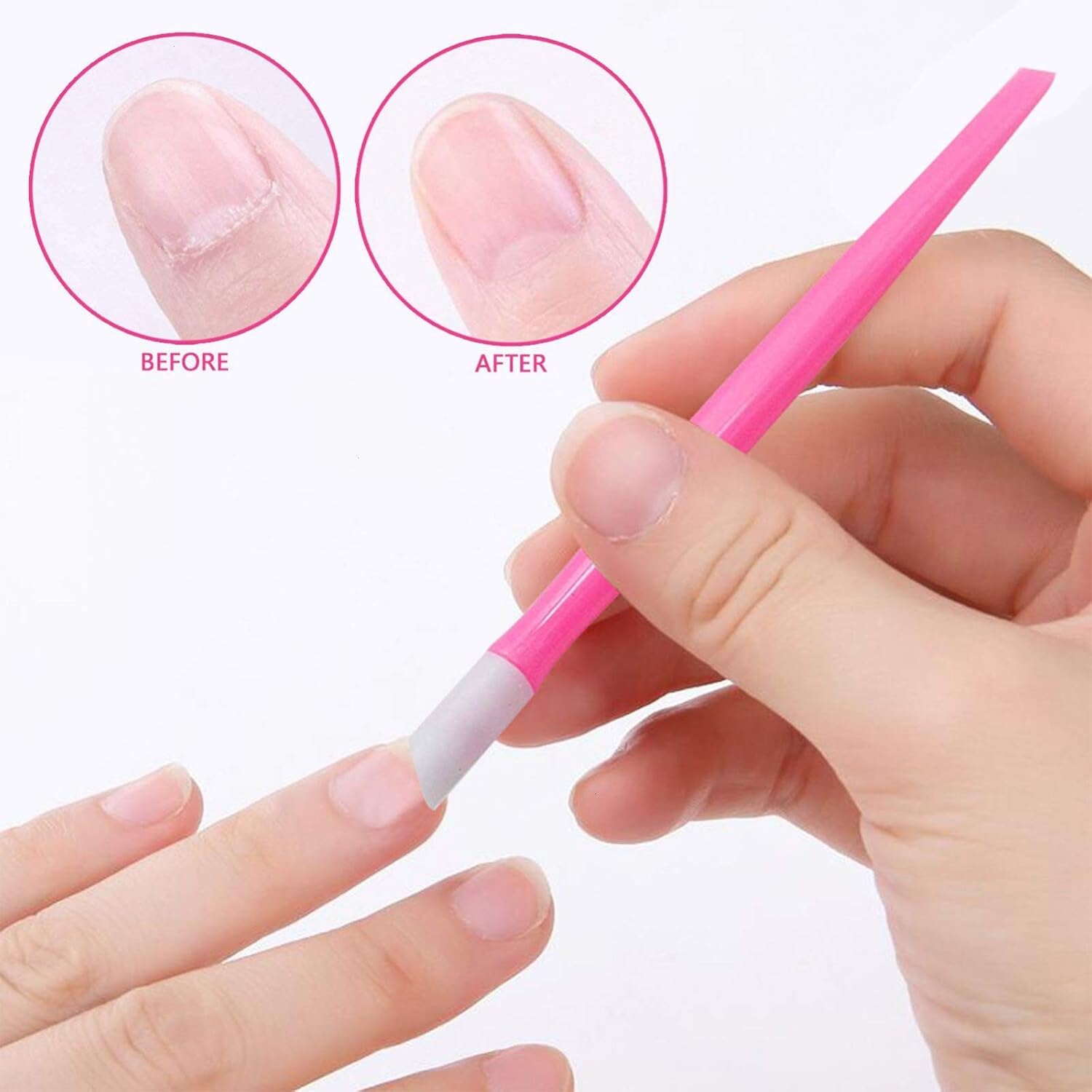 Timoo 20 PCS Rubber Cuticle Pusher Disposable Nail Tool Cleaner (Pink)