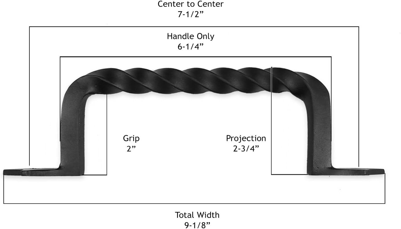 Iron Valley - 9'' Twist Door Pull Handle - Cast Iron