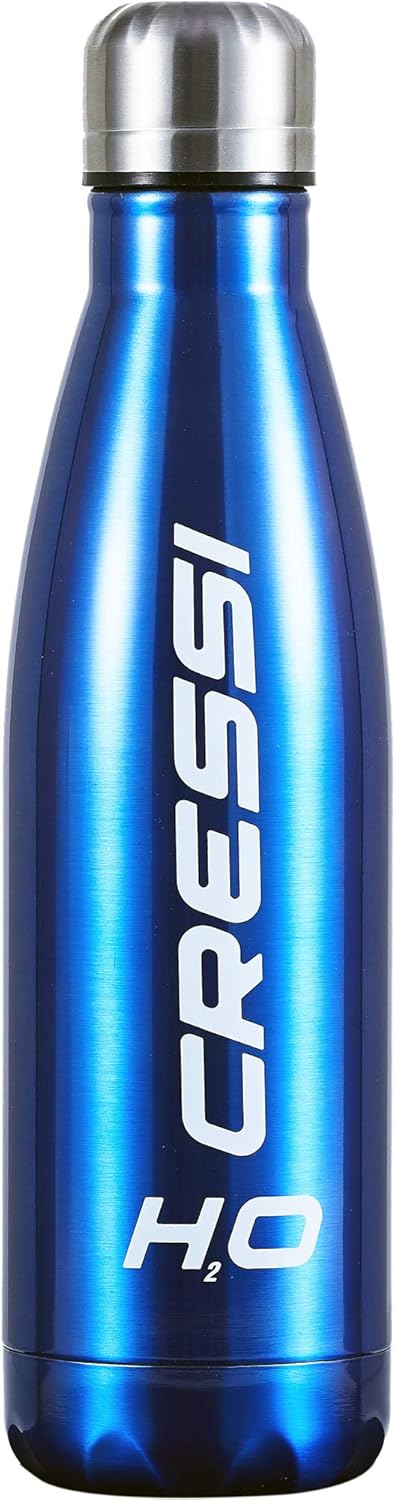Cressi H2O Double Wall Drinking Flask | Stainless Steel, Vacuum Technology for Long-Lasting Temperature Preservation