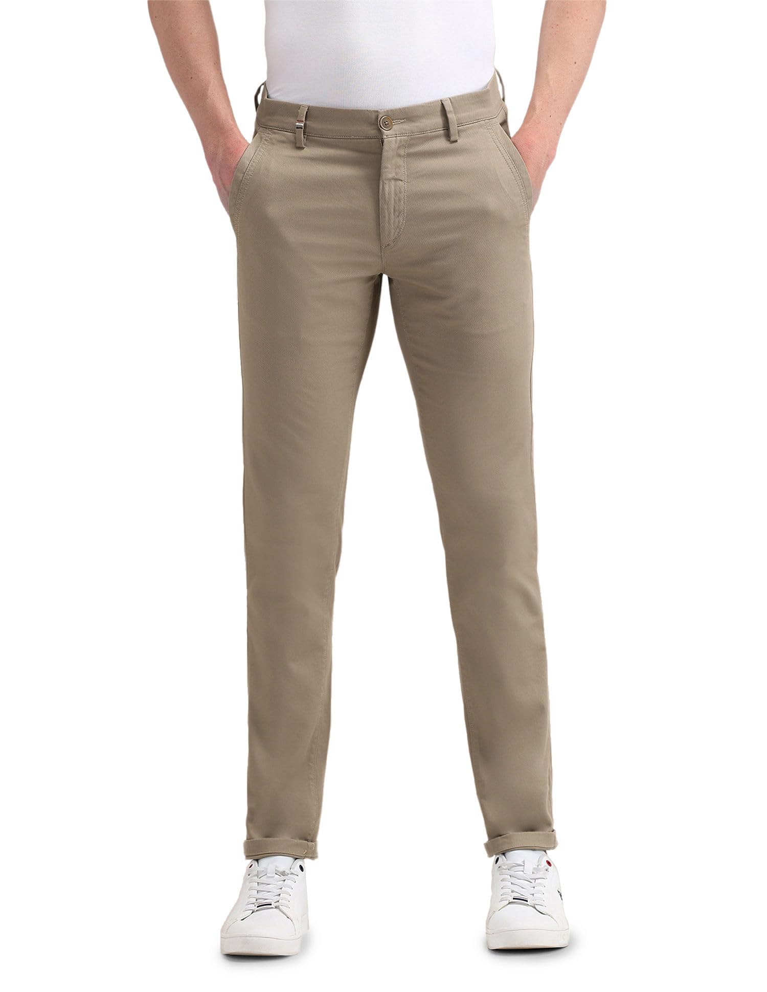u.s. polo assn. Men's Beige Solid Mid Rise Dark Cotton 1010 Men's Casual Trousers (USTRO1598_Beige_30)-picture-39