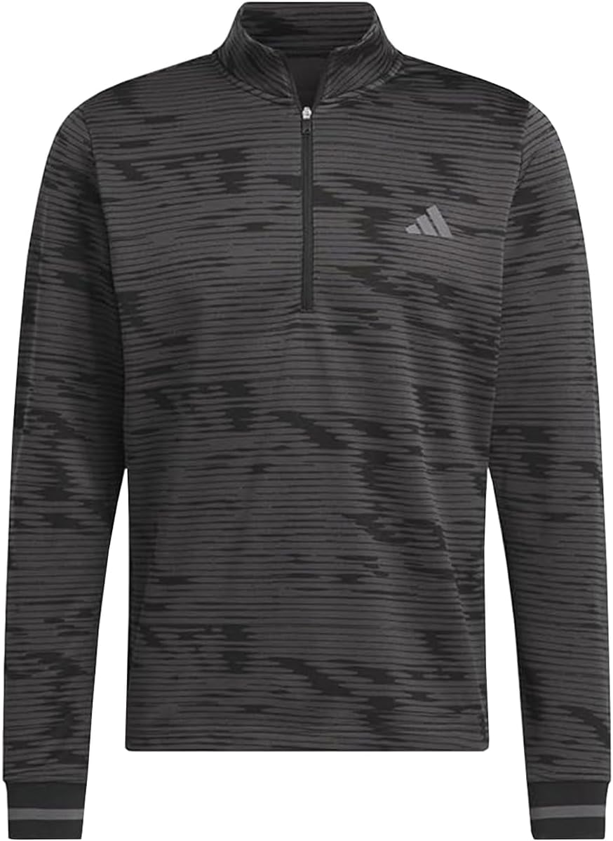 adidas Men's Ultimate365 Linear Stripe 1/4 Zip Golf Pullover Black M