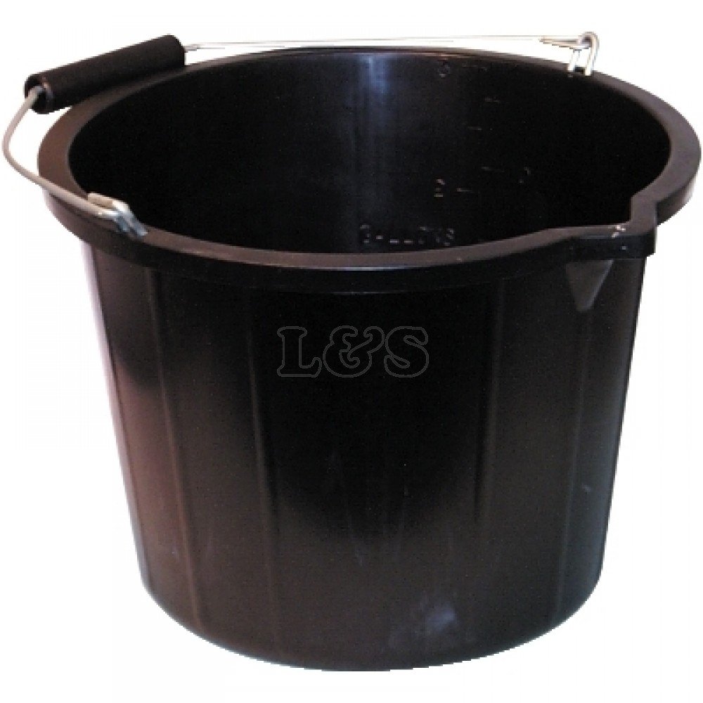 L&S Engineers Heavy Duty Polythene Builders Bucket 14 Litre With Handle