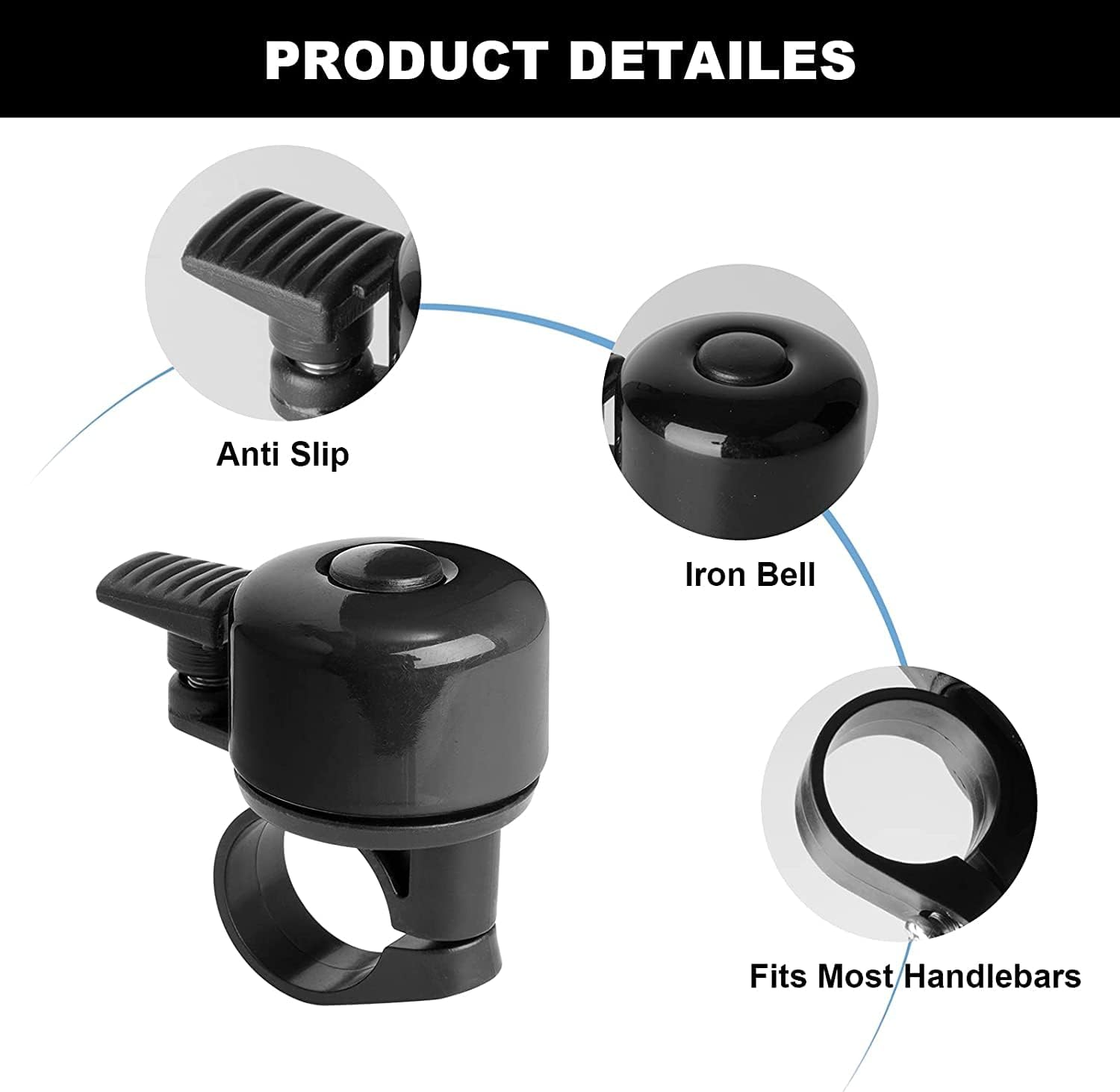 Bike Bell Mini Bicycle Bells for Ebike Conversion Kits,Loud Sound for Kids Adults Bike Horn for Road, Mountain Bike image 4