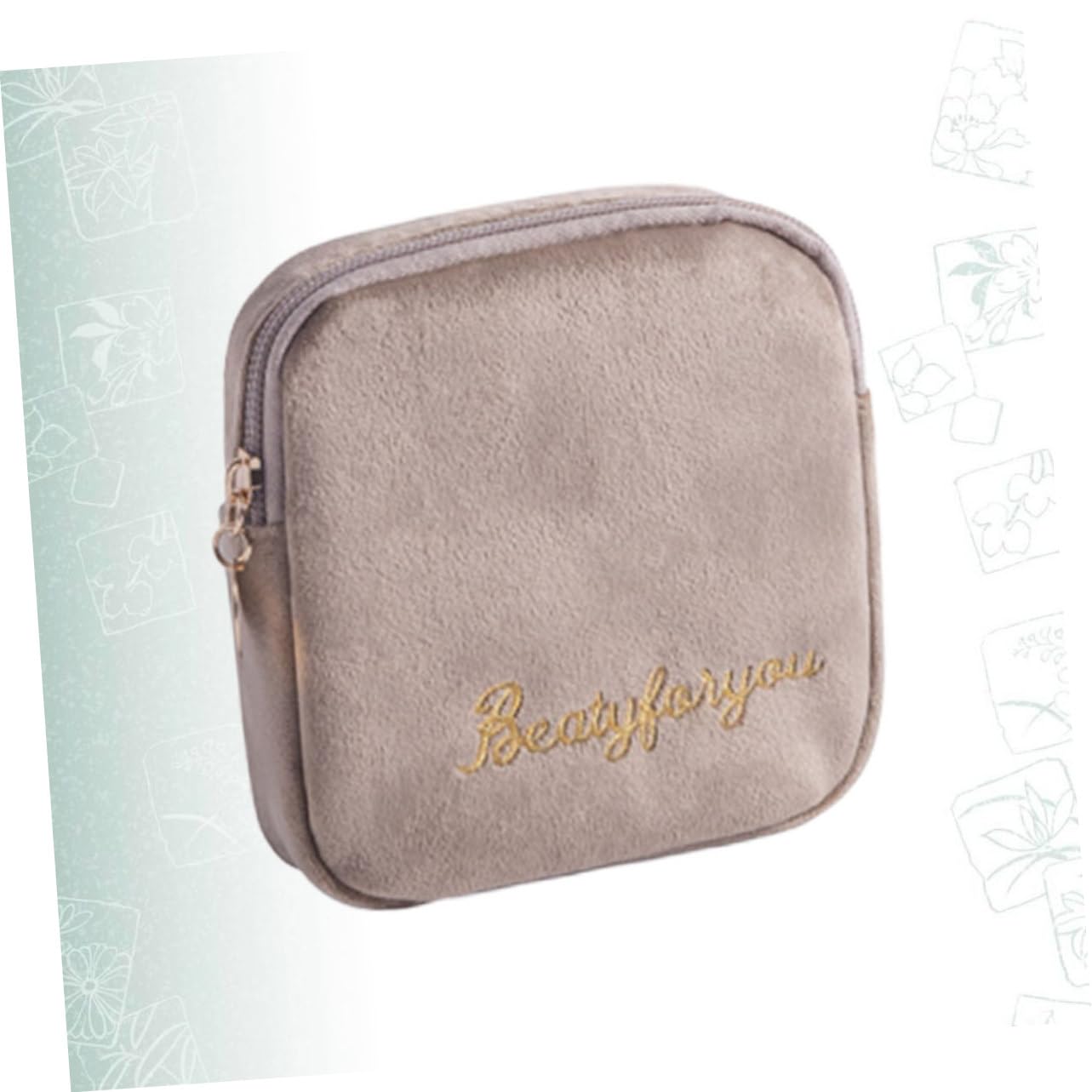 FRCOLOR 1Pc Portable Sanitary Towel Storage Pouch Zippered Diaper Pouch for Travel Large Capacity Coin Wallet Durable Organizer for Nursing Pads and More Khaki