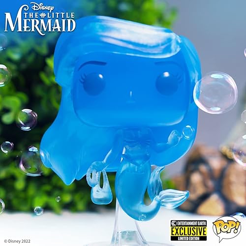 Miniatura 3 de POP Disney: La Sirenita - Figura de vinilo exclusiva de Funko de Ariel (azul translúcido) Entertainment Earth (paquete con funda protectora de caja