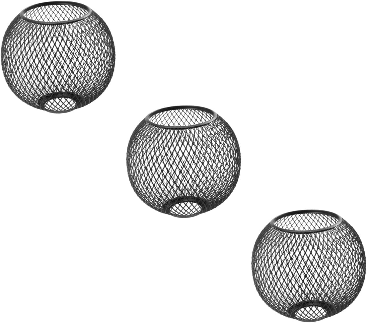 3pcs Hollow Out Metal Ceiling Lamp Cover Modern Spherical Lampshade for Bedroom Living Room Decorative Wire Mesh Light Fixture Easy to Install Warm Gentle Illumination