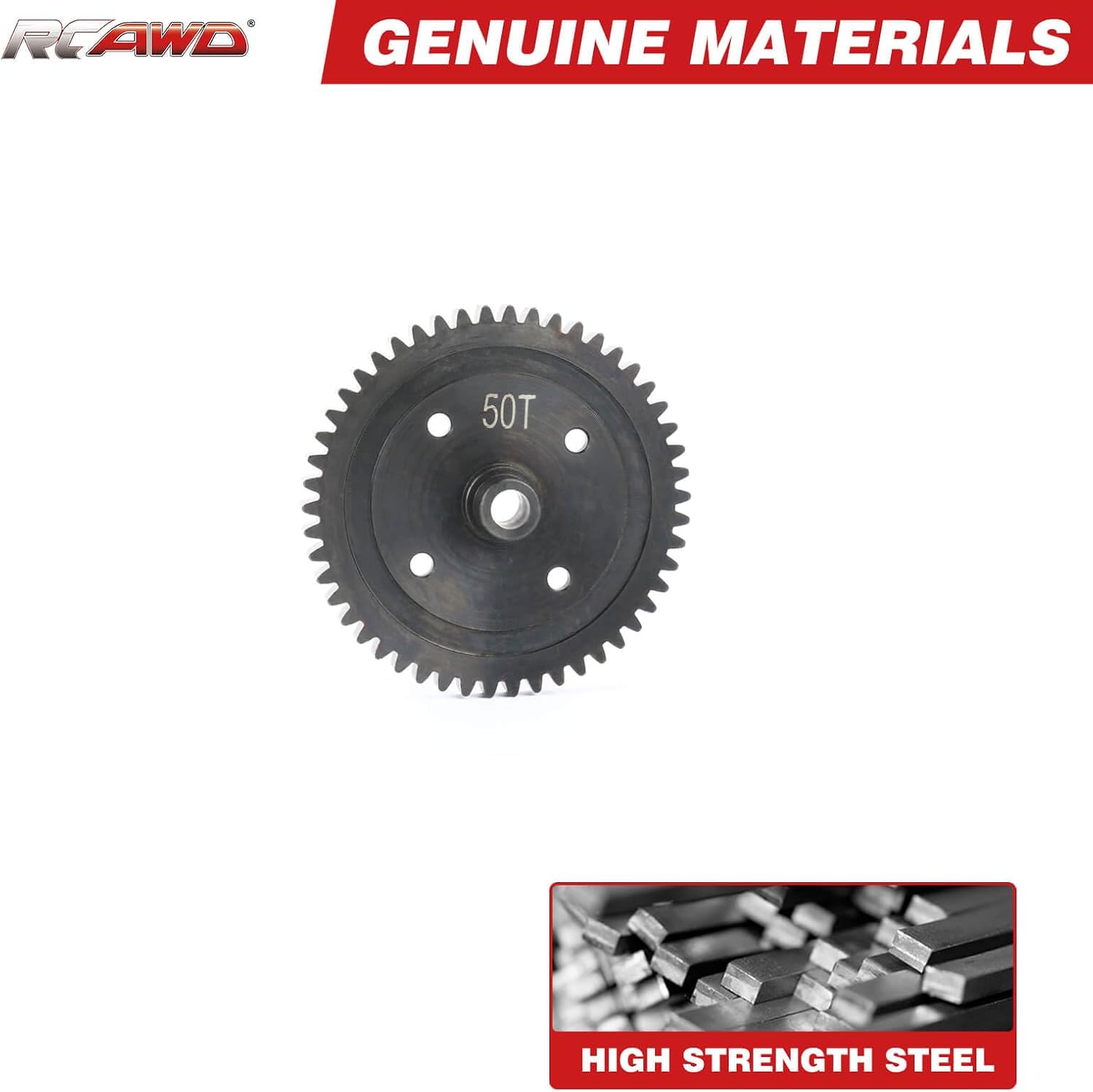 RCAWD 40CrMo 50T Spur Gear, Center RTR Differential Gear for Arrma 1/7 Fireteam Mojave BLX 6S 1/8 Typhon Kraton Talion Outcast Notorious 6S BLX Upgrades Part