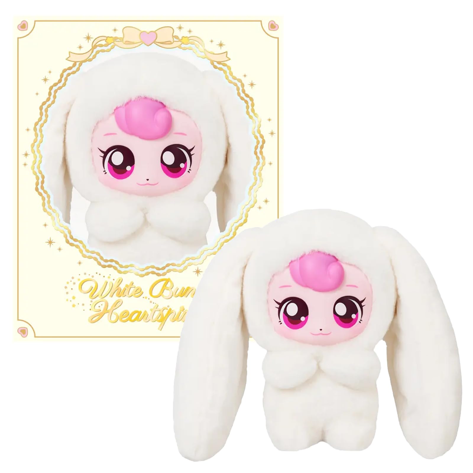 Catch Teenieping White Bunny Heartsping 하츄핑 2025 New (White), Decorative Miniature Plush Dolls, Home Decoration, and Collector’s Edition