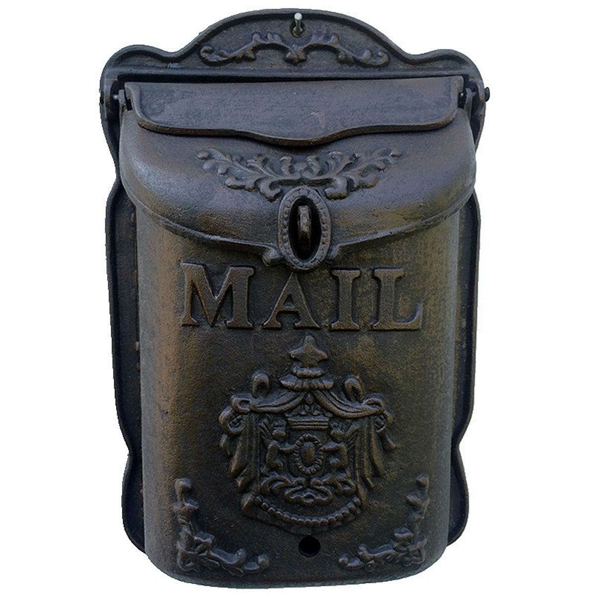 Tenthome Rust Iron Color-Angel Wall-Mounted Letterbox Mailbox Country House Wrought Iron Post Newspaper Letter Box Wall Decoration Angel Figure (Rust Iron Color-Angel)