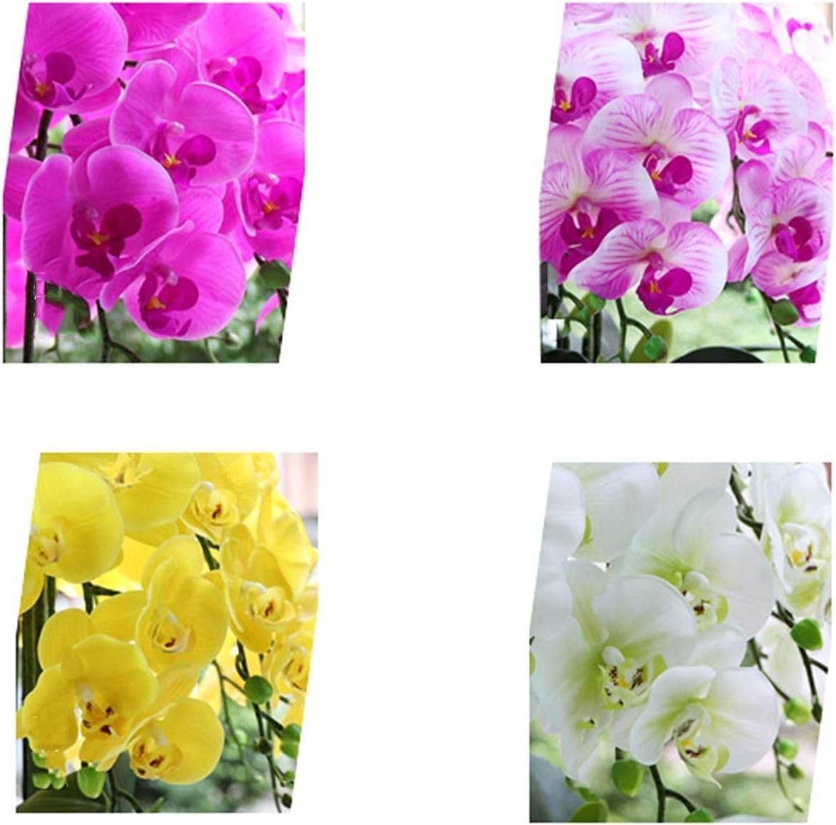 Künstliche Orchidee, 10 Schmetterlinge, künstliche Blumenvasen-Set, Phalaenopsis-Blumen, PU-Gummi, künstliche Blumen, 62 cm, künstliche Orchideen