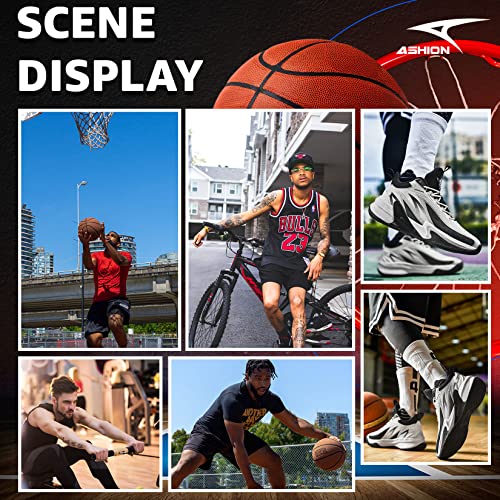 Ashion Mens Basketball Shoes Non Slip Sneakers Professional Basketball Sports Shoes For Men,Black Flame,Eu42 #TOP6