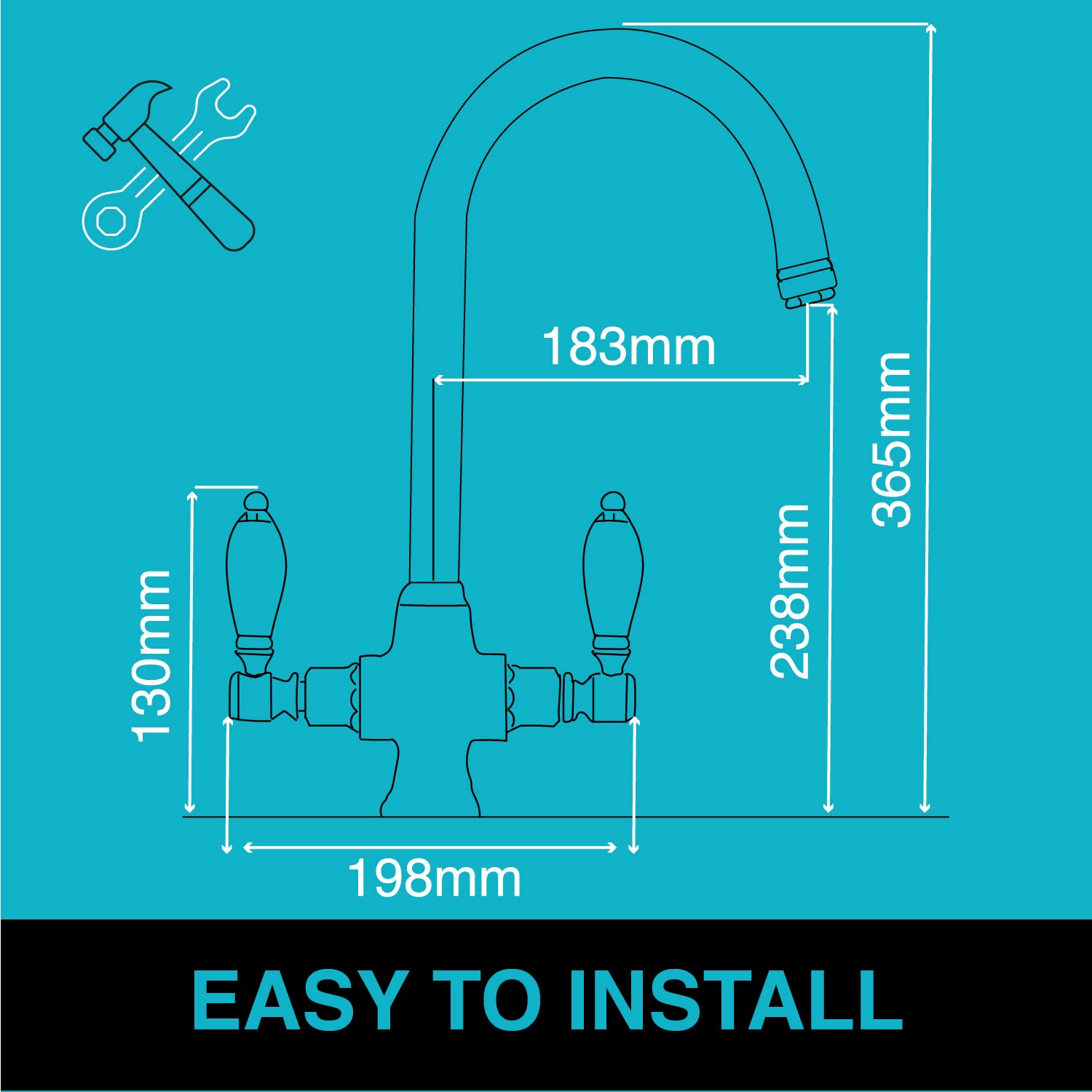 ENKI, Dorchester, KT041, Chrome Polished Brass Dual Flow Kitchen Sink