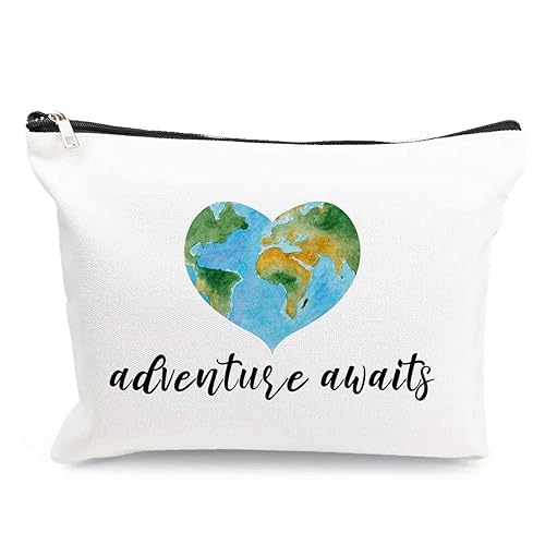 Travel Bag Adventure Awaits Cosmetic Bag Nature Linen Cotton World