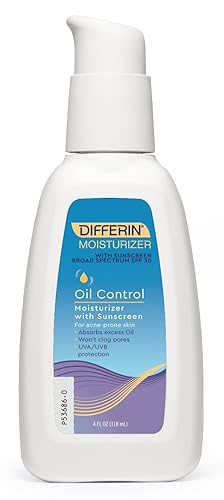 Differin Hidratante de control de aceite con protector solar de amplio espectro SPF 30, 4 onzas