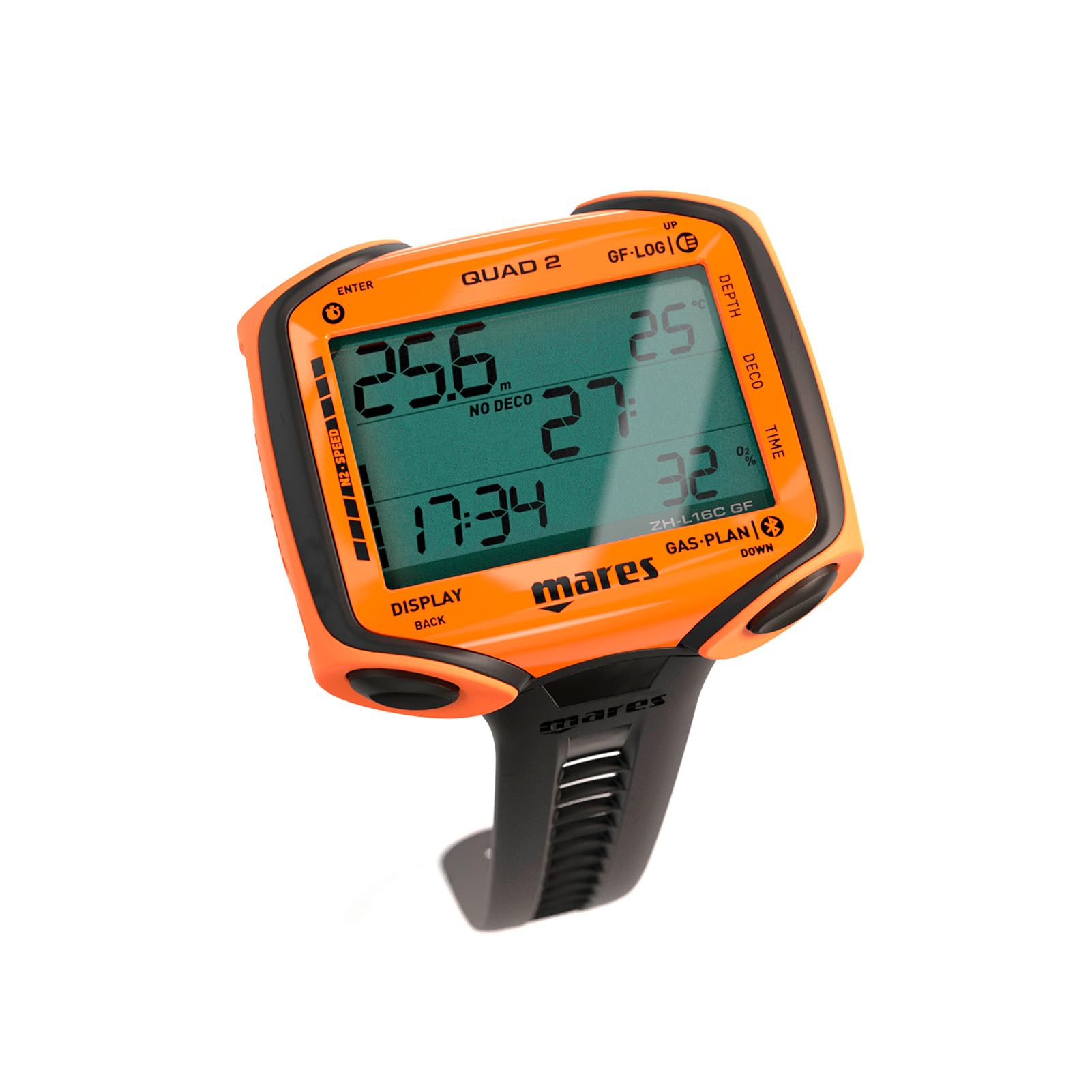 Mares Quad 2 Smart Ordinateur de plongée sous-marin Profondeur décompression affichage heure