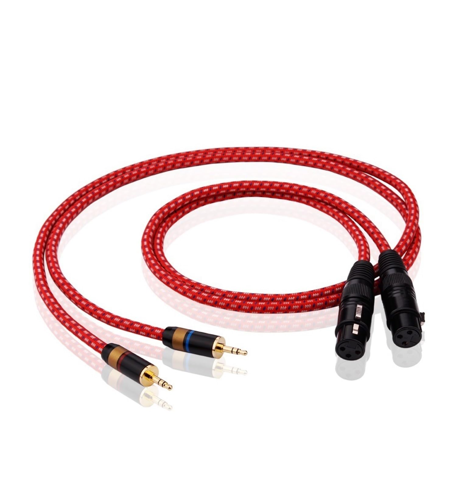Cavo audio AUX OFC maschio da 3,5 mm a pin for computer, telefono, amplificatore a valvole, jack stereo, a doppio(0.5 Meters)
