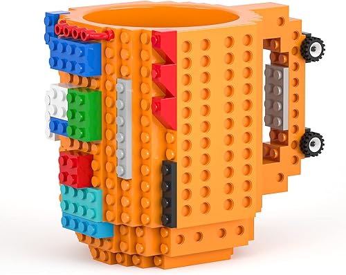 Miniatura 5 de DAYMOO Taza de café con diseño de ladrillo, tazas de café geniales para niños, creativas y novedosas, taza de café divertida para hombres, adultos,