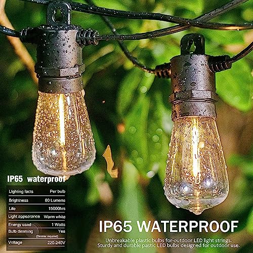 Meidaoduo Festoon Lights Outdoor 30M/100 FT Garden String Festoon Lights IP65 with 32 LED 2700K Bulbs Outdoor String Lights Mains for Indoor Outside Patio Pergola Decor 4M Extension Cable Built-in - Image 4