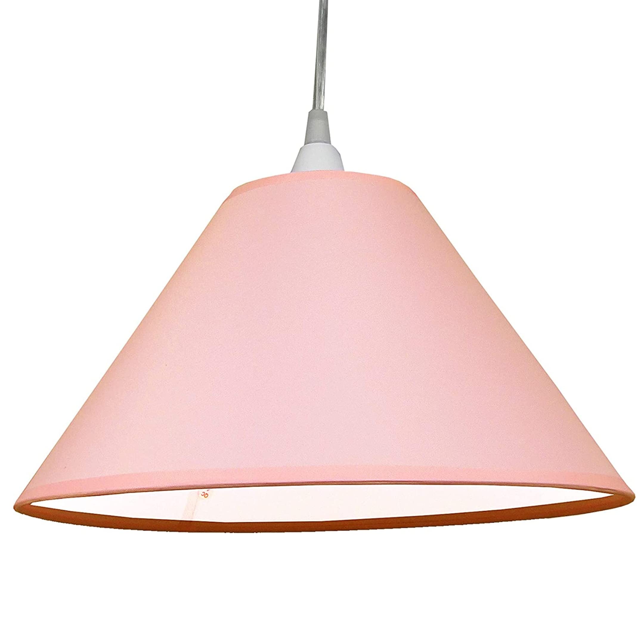 Loxton Lighting 14inch (35cm) Diameter Taped Edge Cotton Coolie - Pink - Lampshades for Living Rooms, Bedroom, and Hallways
