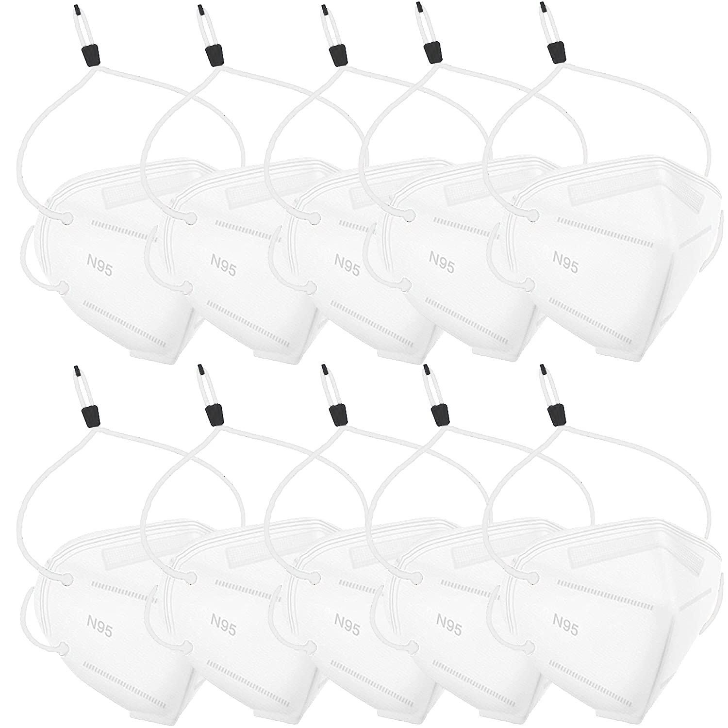 Shocknshop Non-Woven N95 Reusable Washable Face Mask CE, ISO, FDA and WHO-GMP Certified With 5 Layer For Men Over Head Loop - White