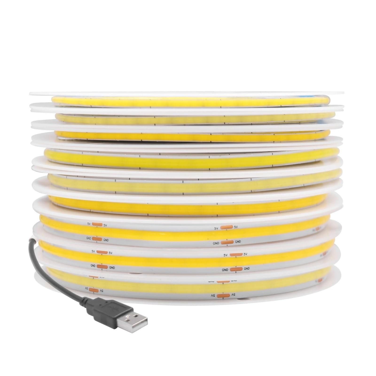 Taśma LED COB z funkcją ściemniania USB 3/5/8 mm PCB RA90 320LED/m 3000K-6500K Elastyczna taśma FOB(Natural White 4000K,USB NO SWITCH_5M_8MM PCB WIDTH)