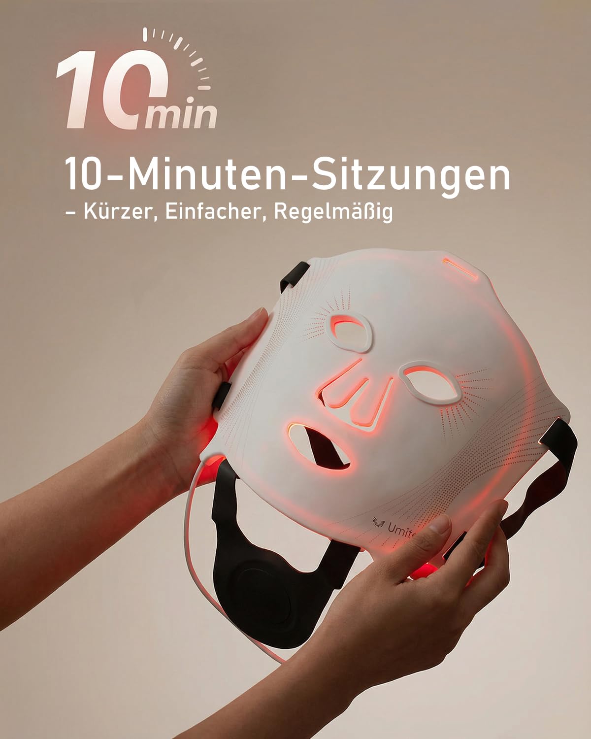 LED Maske Gesicht, Rotlicht Maske Gesicht, Vier Modi, drei Ebenen, Blaues Licht, Aufbewahrungstasche, Kopfband, Augenpolster, für Büro und Zuhause, Geschenk für Mutter, Mädchen (weiß)