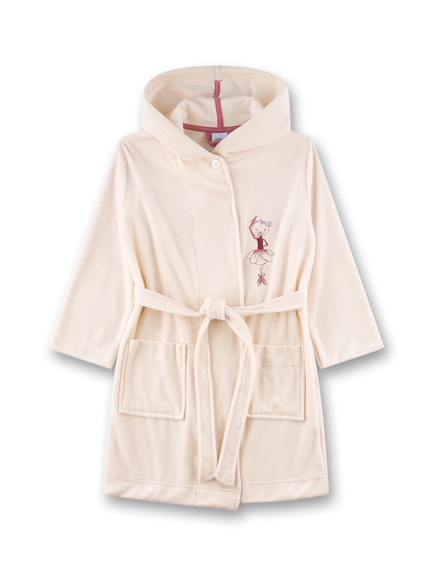 Sanetta Mädchen-Bademantel rosa Ballerina | Hochwertiger und kuscheliger Bademantel aus Nicki für Mädchen.