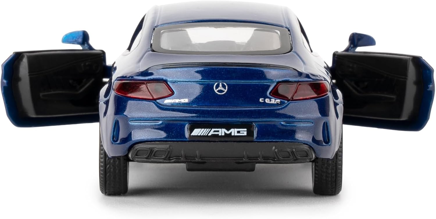 1:36 Scale Benz C63 S AMG Car Model, Diecast Pull Back Model Toy Car, Doors Open, Collection Kids Toy for Aged 3 and up, Gift Blue