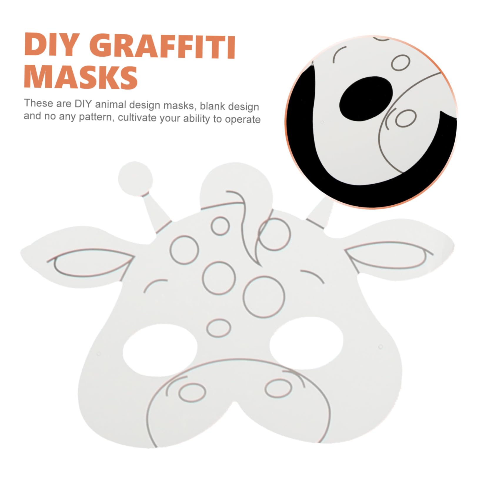 ibasenice 5sets Maschere Fatte Mano Per Maschere Animali Da Colorare Vuote Per Feste e Halloween Attività Creative Per Sviluppare La Manualità Dei