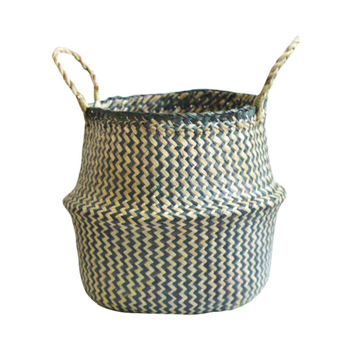 Panier pliable en algues tressées pour organiser le linge sale et ranger la maison