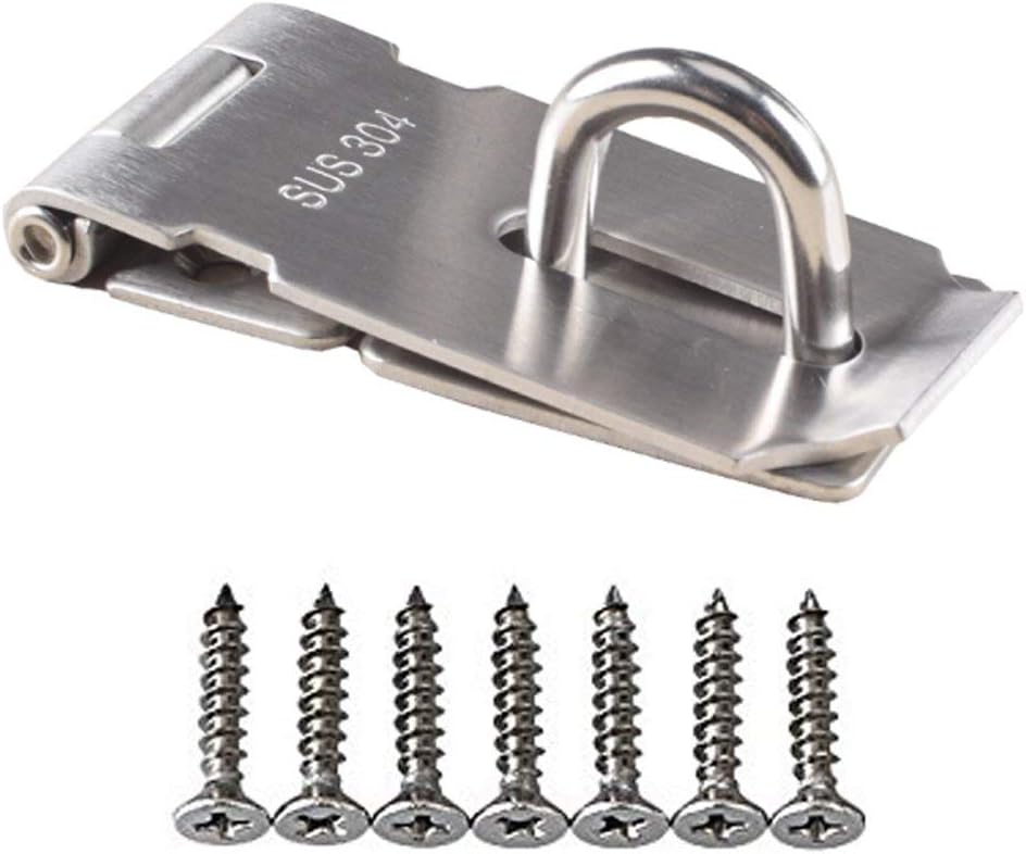 Howhome Padlock Hasp Staple Safety Door Clasp Gate Lock Latch, SUS 304 Stainless Steel Door Bolt Latch (3-inch)