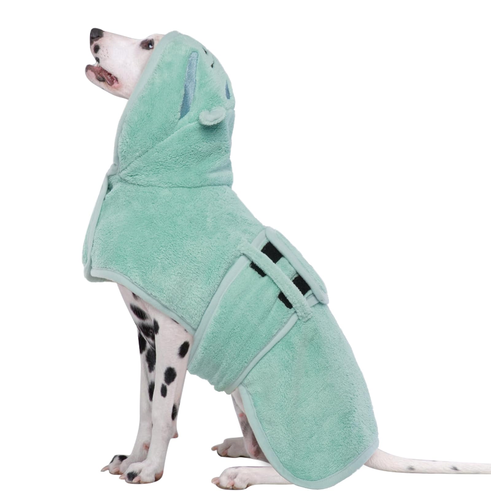 Microfibre Dog Drying Coat, Fast Drying Super Absorbent Towel, Magic Sticker & Belly Strap, Robes for After Bath, Small to Large Dog & Cat